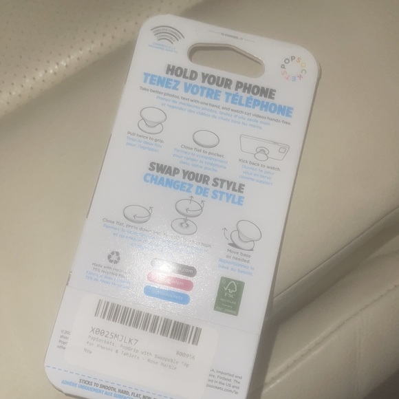 Pink and white marble popsocket - Picture 2 of 2